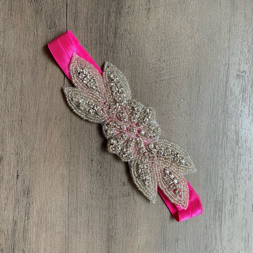 Rhinestone Bead Appliqué bling headband, New